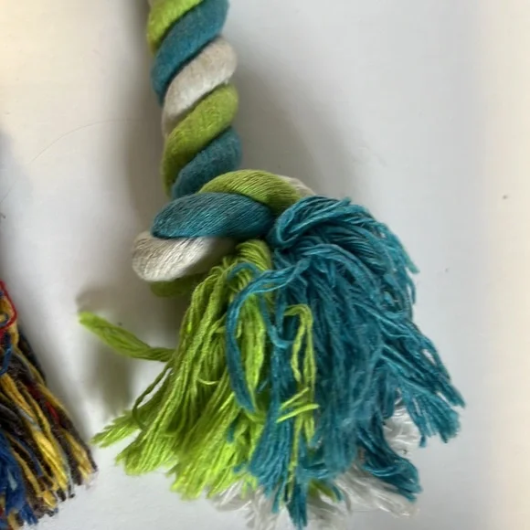 Dog Rope Bone 2 Knots Chew Toys Bundle of 4 Rope Bones - Picture 6 of 8